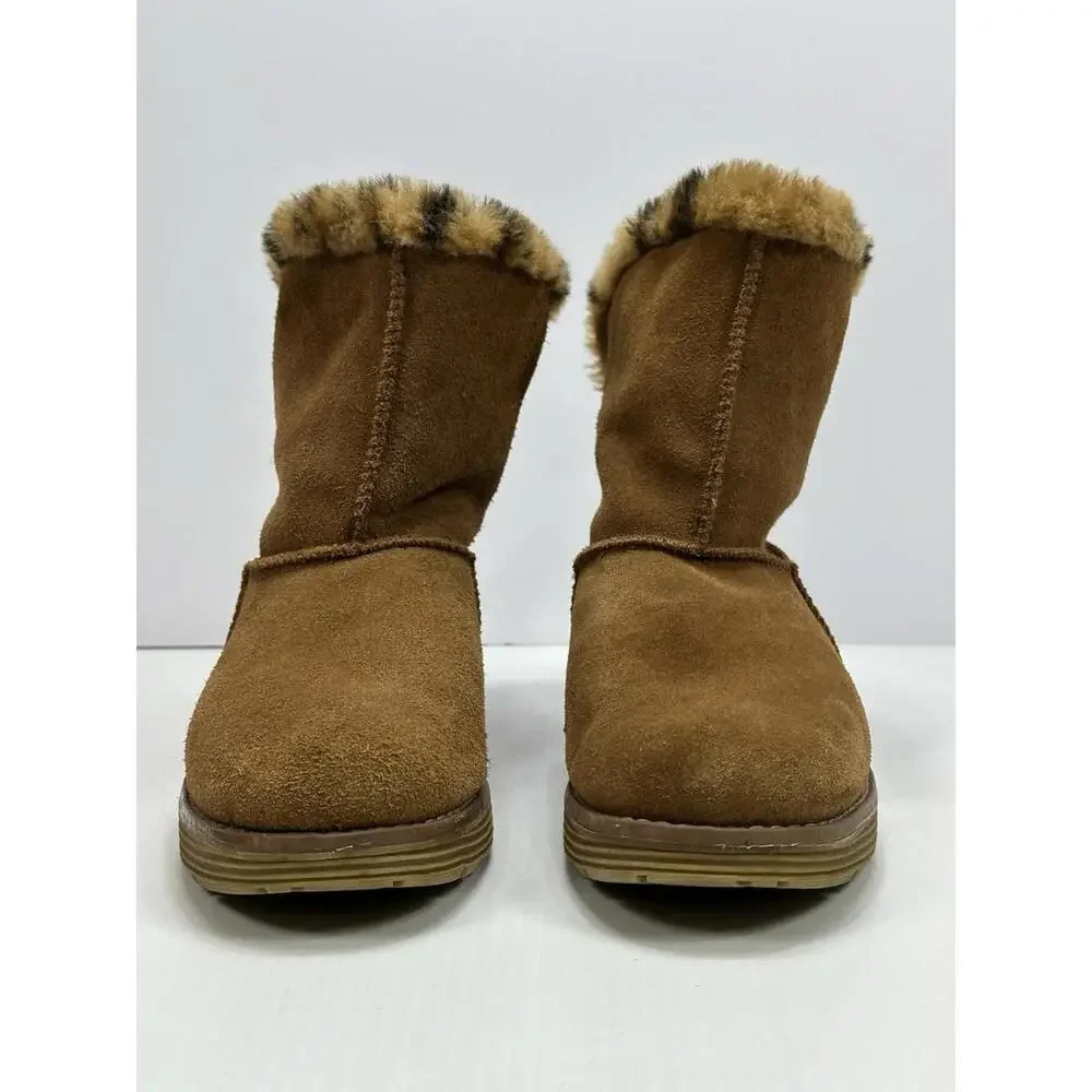 Skechers Boots‎ Womens 7.5 Adorbs Polar Ankle Winter Snow 48627 Brown Suede